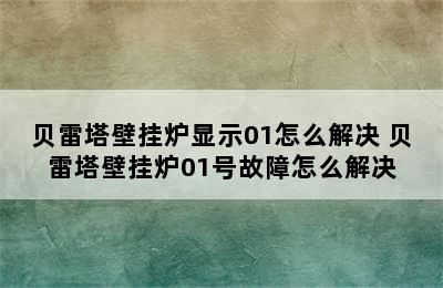 贝雷塔壁挂炉显示01怎么解决 贝雷塔壁挂炉01号故障怎么解决